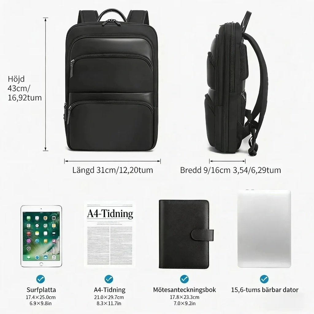 NuvinPack™  Sportig laptopryggsäck