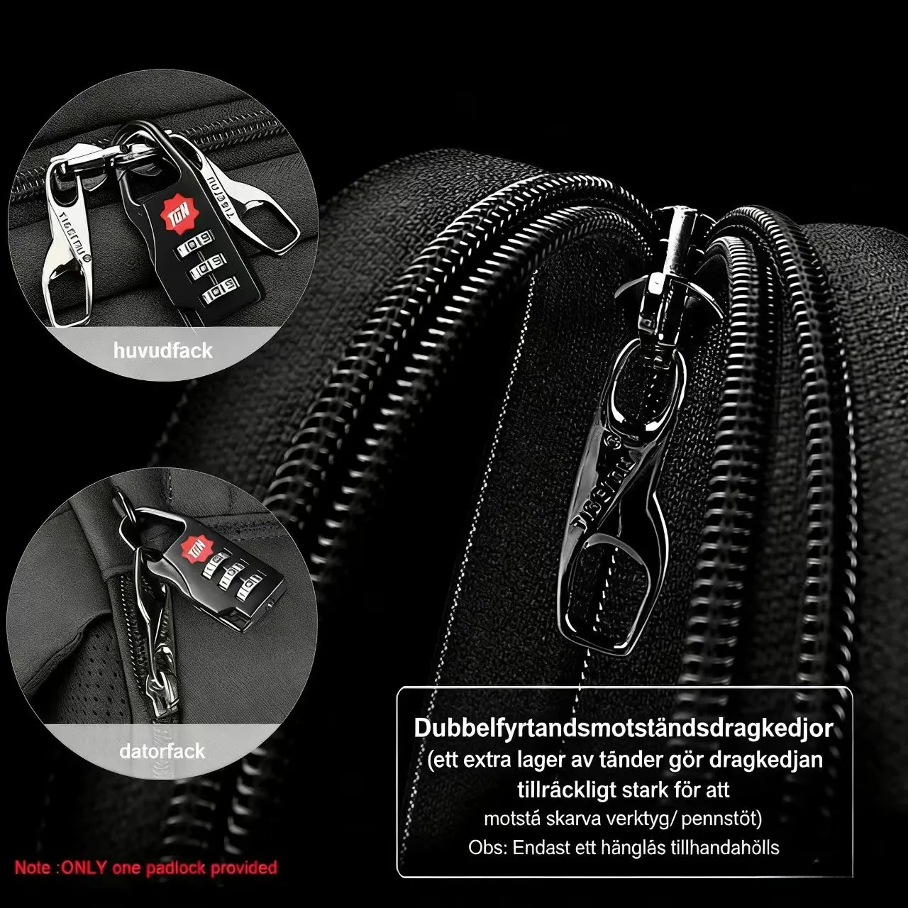 NuvinPack™  Stöldsäker laptopryggsäck