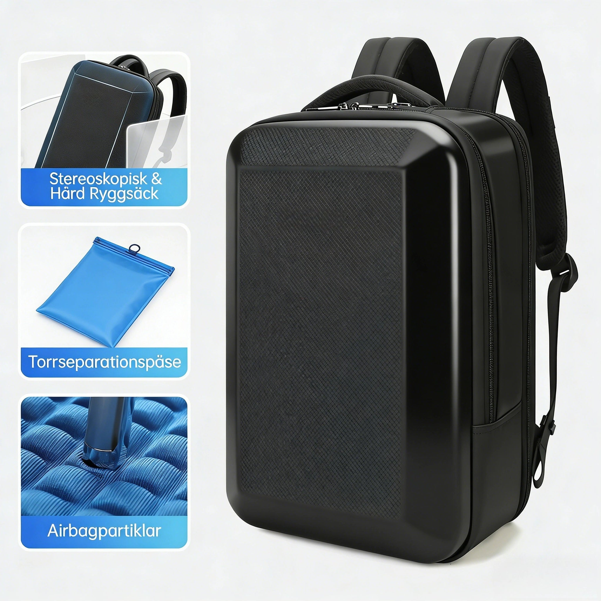 NuvinPack™  Ultratunn Expanderbar Laptopryggsäck