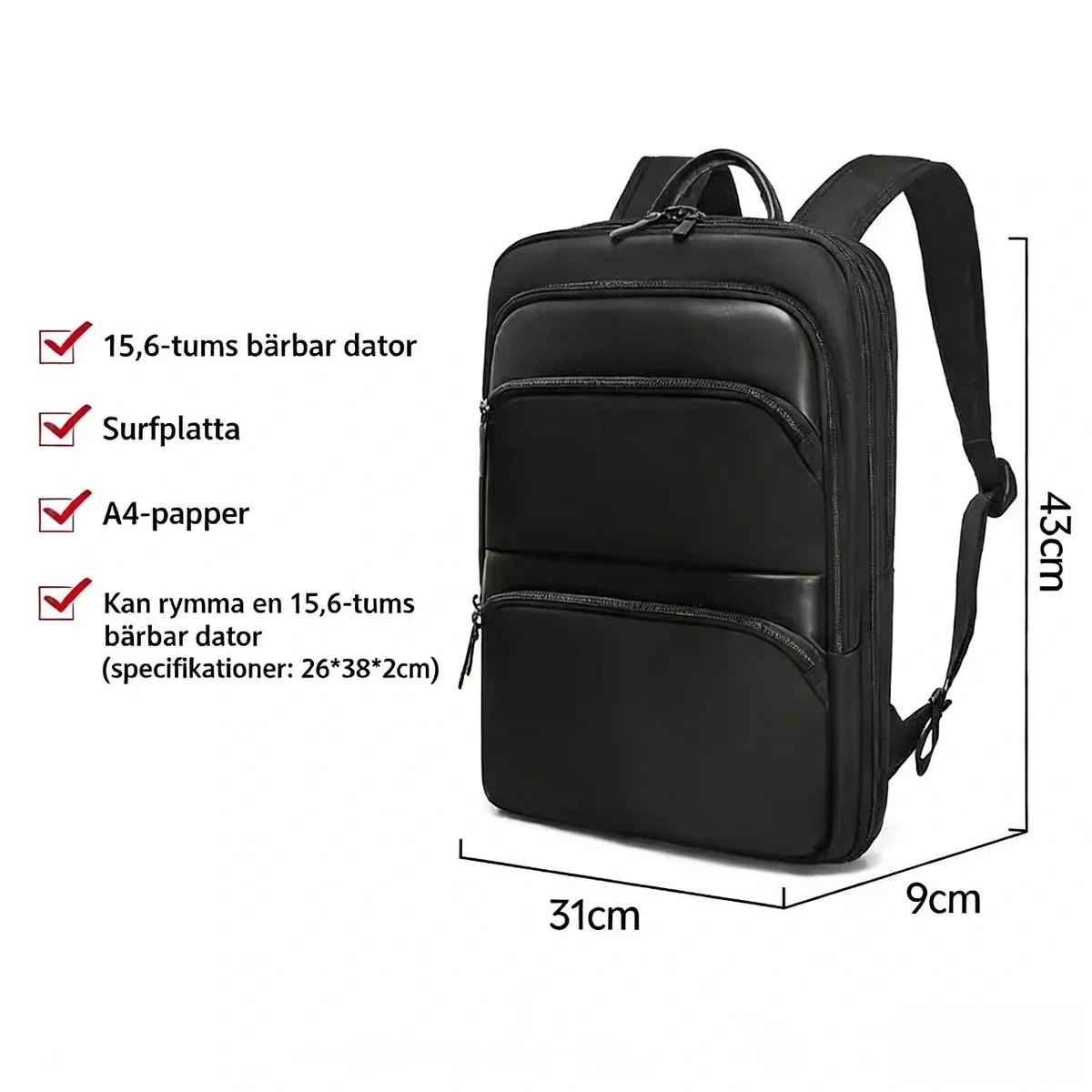 NuvinPack™  Sportig laptopryggsäck