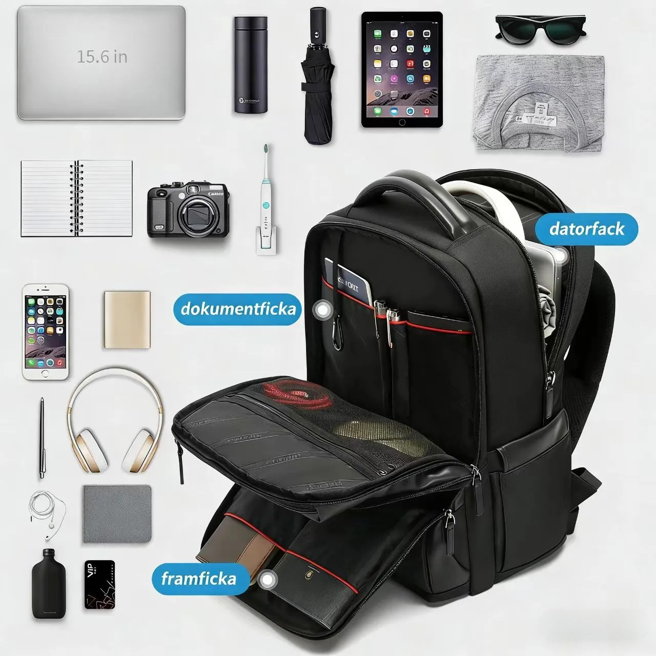 NuvinPack™  Stöldsäker laptopryggsäck