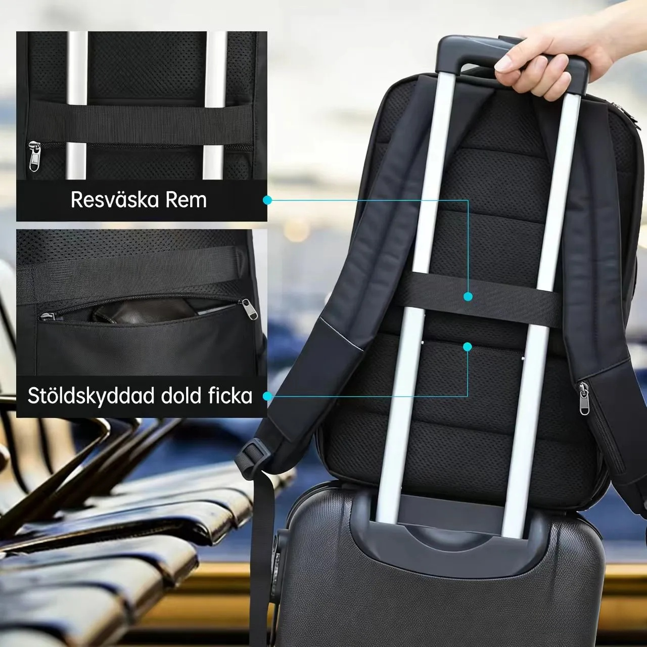 NuvinPack™  Stöldsäker laptopryggsäck